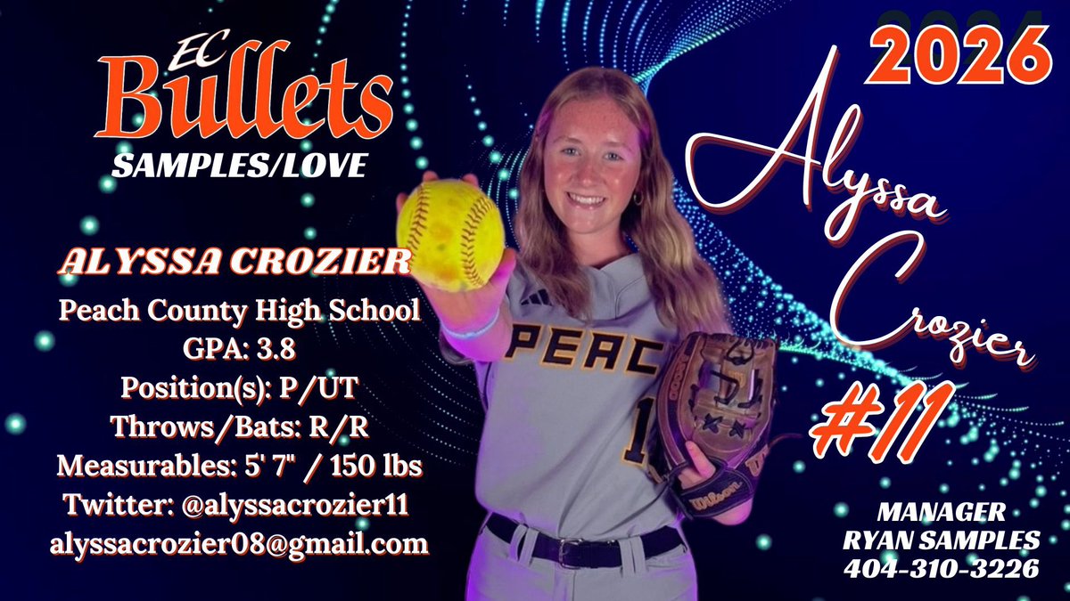Alyssa Crozier - Uncommited (Softball) (@alyssacrozier11) on Twitter photo Can’t wait for this upcoming season!!
<a href="/ECBullets18U/">EC Bullets 18U - Samples</a>
<a href="/CC_Koalas_SB/">Columbia College Softball</a>
<a href="/Topher54Chris/">Chris Opheikens</a>
<a href="/ccgasoftball/">Coastal Georgia Softball</a>
@VStateSoftball
<a href="/PiedmontSB/">Piedmont Lions Softball</a> Can’t wait for this upcoming season!!
<a href="/ECBullets18U/">EC Bullets 18U - Samples</a>
<a href="/CC_Koalas_SB/">Columbia College Softball</a>
<a href="/Topher54Chris/">Chris Opheikens</a>
<a href="/ccgasoftball/">Coastal Georgia Softball</a>
@VStateSoftball
<a href="/PiedmontSB/">Piedmont Lions Softball</a>