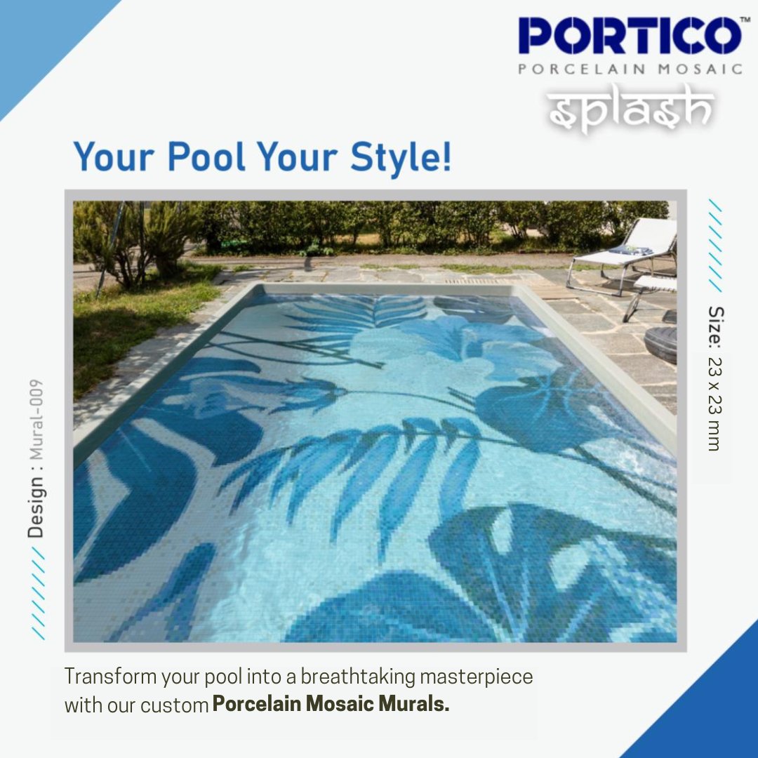 dubondindia's tweet image. Elevate your poolside experience with Portico&apos;s custom porcelain mosaic murals. 

Ready to make a splash? Contact us today for a free consultation!

#pooltransformation #porcelainmosaic #luxurypools #interiordesign #pooldecor #summer #relaxation #portico #splash #mosaic #tiles