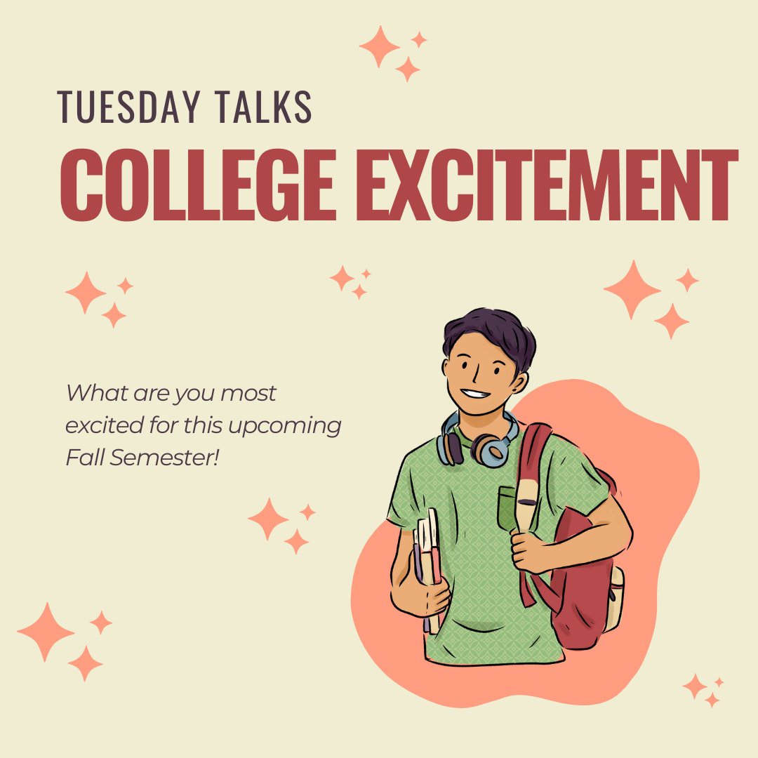 🎒✨ The Fall Semester is just around the corner! What are you most excited about as we head back to campus? Whether it’s reconnecting with friends, diving into new classes, or something else, we want to hear from you! Let’s get ready for an amazing semester ahead! #TuesdayTalks