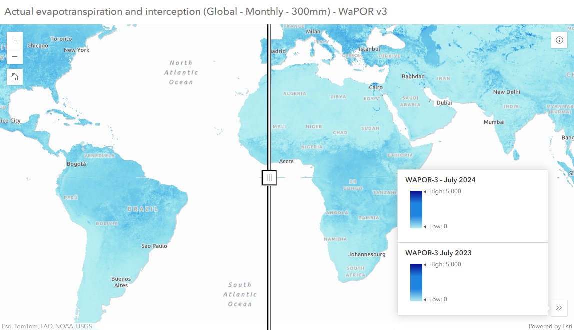 SDGs Today (@sdgstoday) on Twitter photo Did you know that you can monitor water productivity for #agriculture with #remotesensing? 💧
<a href="/FAO/">Food and Agriculture Organization</a>'s WaPOR database has info on #precipitation, #soilmoisture, #biomass production, & MORE! 🌧️🌱
Explore our web app on #evapotranspiration & more data here 👉bit.ly/46xcKoN Did you know that you can monitor water productivity for #agriculture with #remotesensing? 💧
<a href="/FAO/">Food and Agriculture Organization</a>'s WaPOR database has info on #precipitation, #soilmoisture, #biomass production, & MORE! 🌧️🌱
Explore our web app on #evapotranspiration & more data here 👉bit.ly/46xcKoN