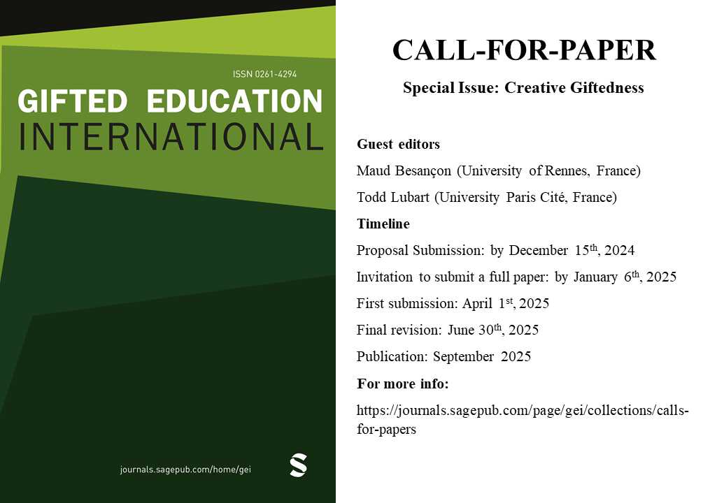#callforpapers #creative #giftedness #creativity #gifted #education