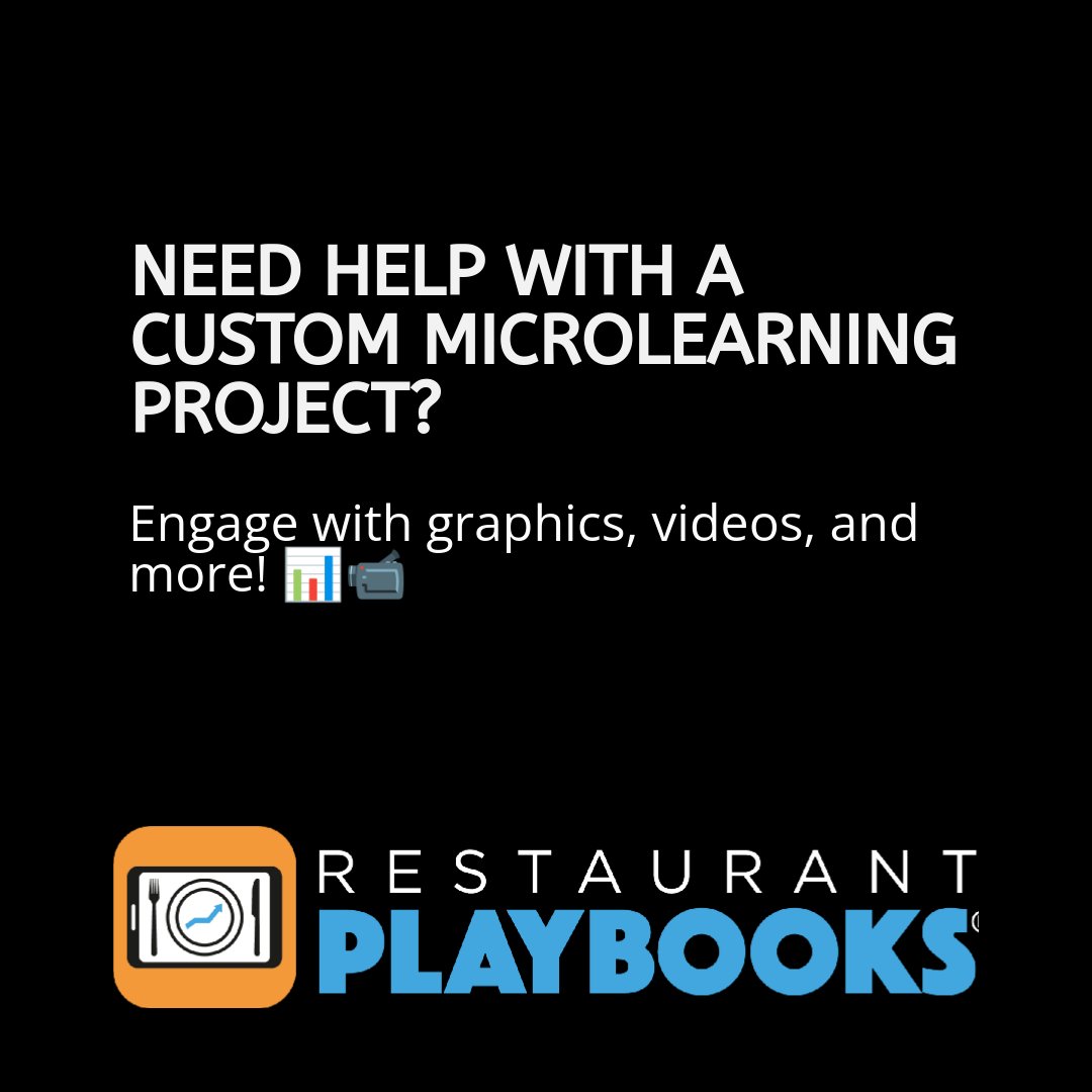 RPlaybooks's tweet photo. A mixed media approach—graphics, photos, video, animations, voiceover, and music—creates engaging microlearning for restaurant staff. 

We have 20+ years experience creating custom microlearning for restaurant operators.

Schedule a call: https://t.co/6JreAnzRi1 https://t.co/JfukrCh0Mp