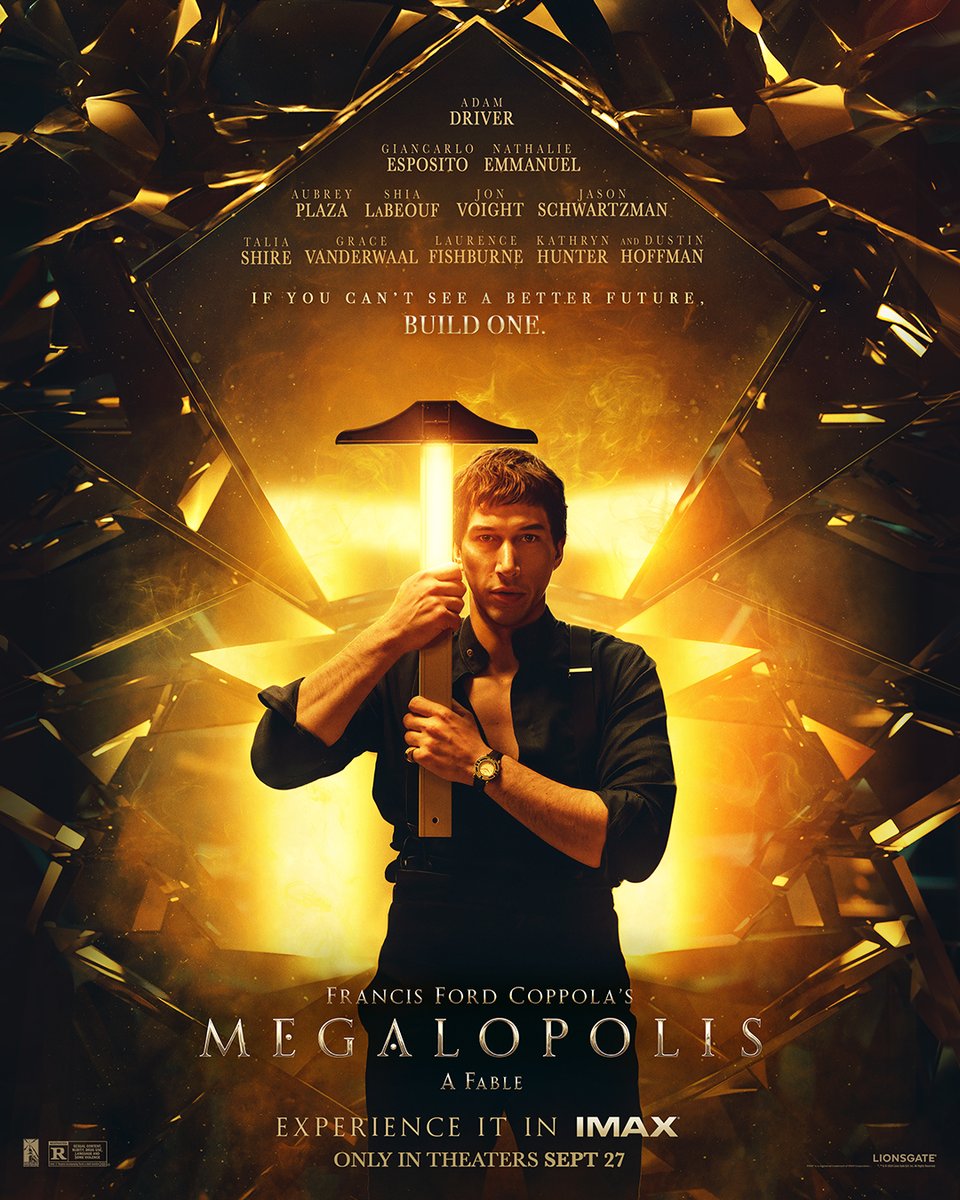 Utopia awaits. MEGALOPOLIS – trailer tomorrow.