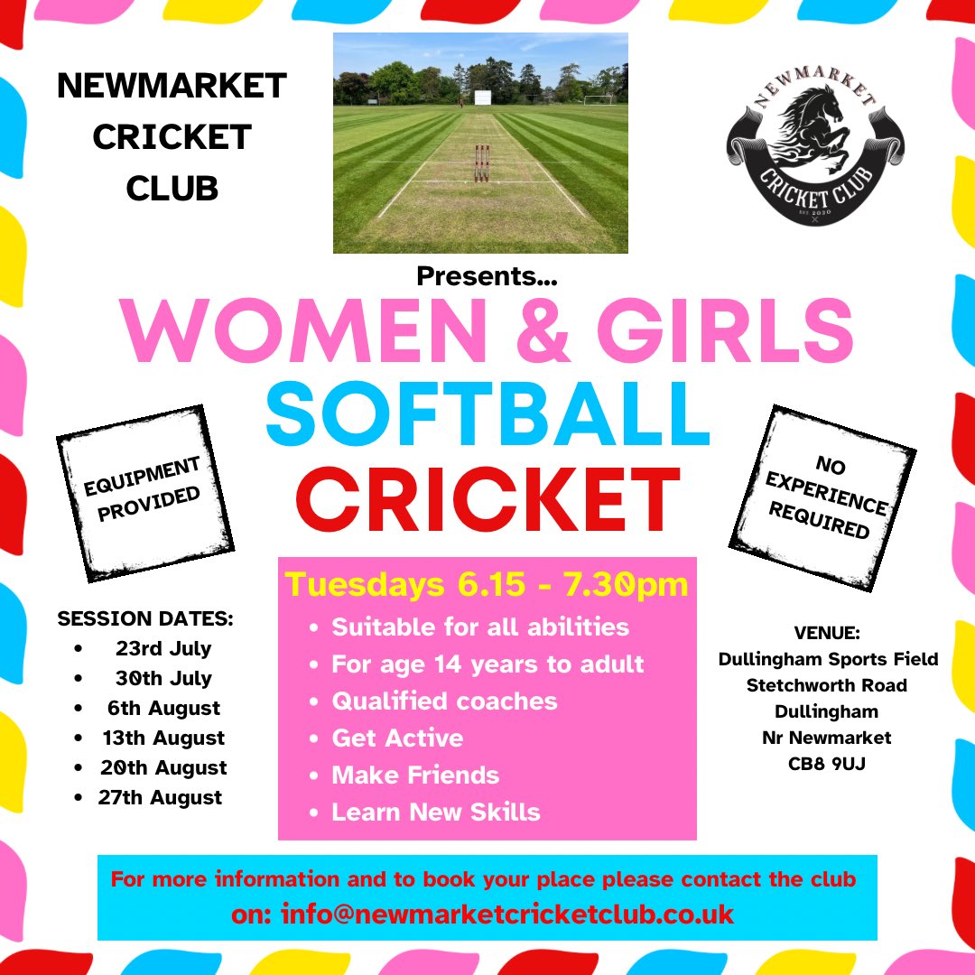A brilliant first ever women’s softball cricket festival for our ladies team on Sunday, just to think we only started this 3 weeks ago. Training continues tonight at Dullingham Sports Field, NEW players welcome 😁