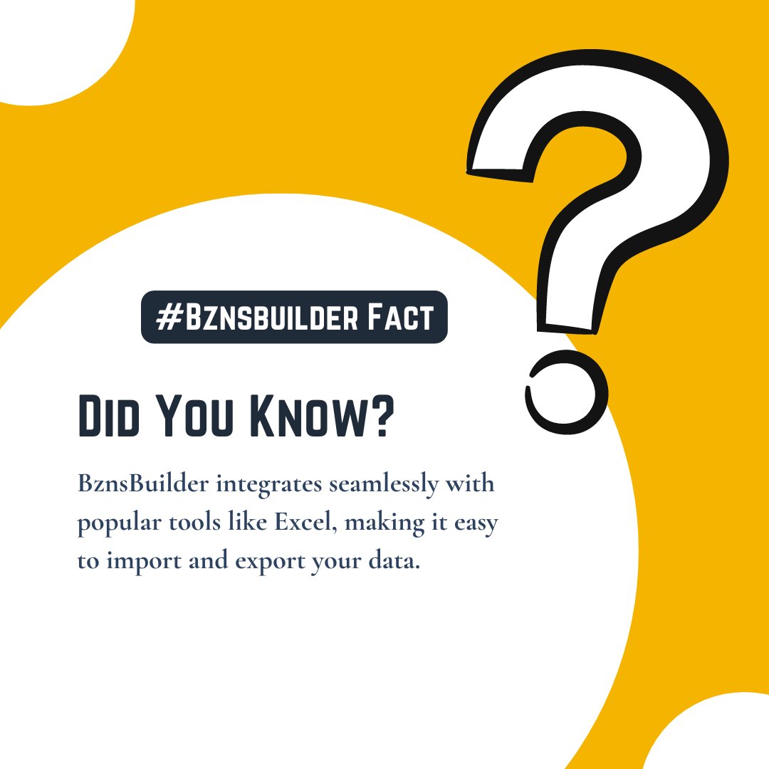 BznsBuilder's tweet photo. 💡 Did you know? BznsBuilder integrates with Excel, making data import/export a breeze. Elevate your business planning effortlessly! 🚀 #YourVirtualCoFounder #BznsBuilder https://t.co/2gZ0Q1vgAC