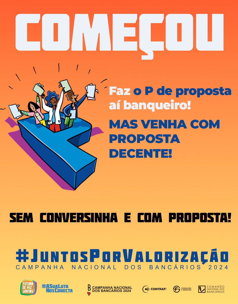 Contraf_CUT's tweet photo. 🟢 Começou o tuitaço! 

✊✊ Bora para as redes com a hashtag #JuntosPorValorização, a partir de agora até as 12h. Não esqueça de marcar a Febraban (@febraban_oficial) nas postagens!

📣 A categoria bancária quer o reconhecimento de seus esforços, com aumento real nos salários e melhorias na PLR, fim do assédio moral, das terceirizações e defesa dos direitos trabalhista!