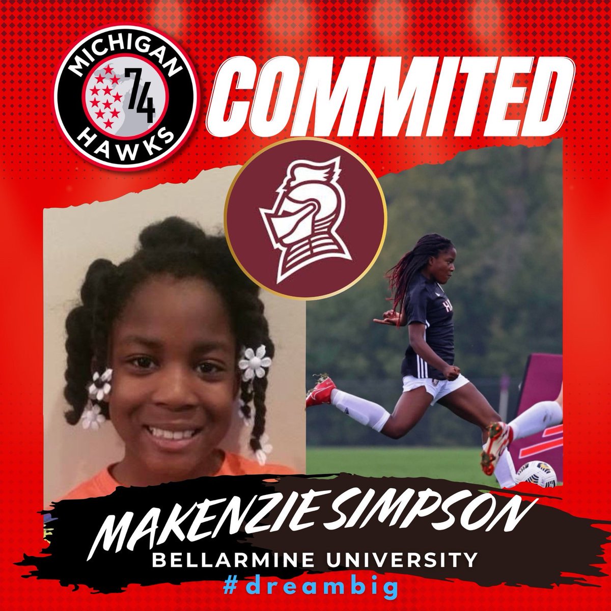 Michigan Hawks (@mihawks1974) on Twitter photo Congrats to Makenzie Simpson on her commitment to <a href="/bellarmineU/">Bellarmine University⚔️</a> ! 🎉 She’s been with Michigan Hawks for 4 years and previously at Plymouth Reign. Wishing you all the best in this exciting new chapter! <a href="/ECNLgirls/">ECNL Girls</a> Congrats to Makenzie Simpson on her commitment to <a href="/bellarmineU/">Bellarmine University⚔️</a> ! 🎉 She’s been with Michigan Hawks for 4 years and previously at Plymouth Reign. Wishing you all the best in this exciting new chapter! <a href="/ECNLgirls/">ECNL Girls</a>