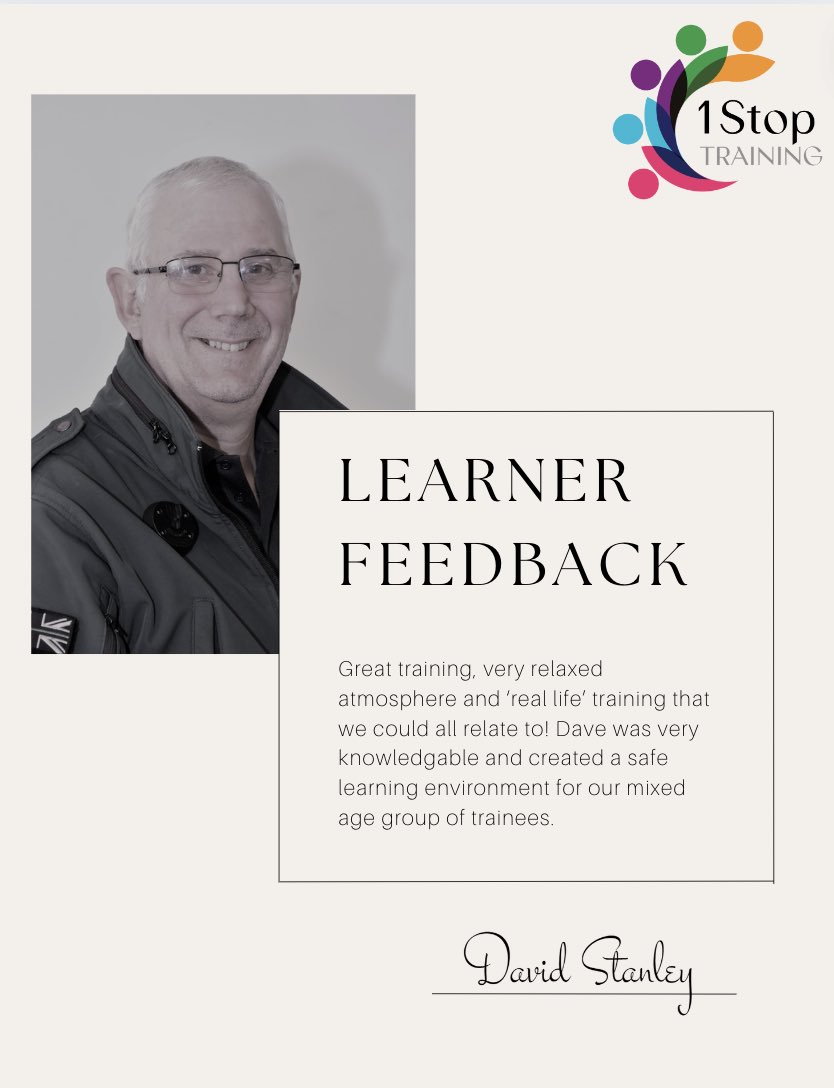 1stop_training's tweet photo. Some fabulous learner feedback for Dave from his First Aid and Basic Life Support Training! Well done Dave! ✨ 

#firstaid #healthcare #business #company #lifesupport #content #hertfordshire #1stoptraining https://t.co/0zJPvfjpBI
