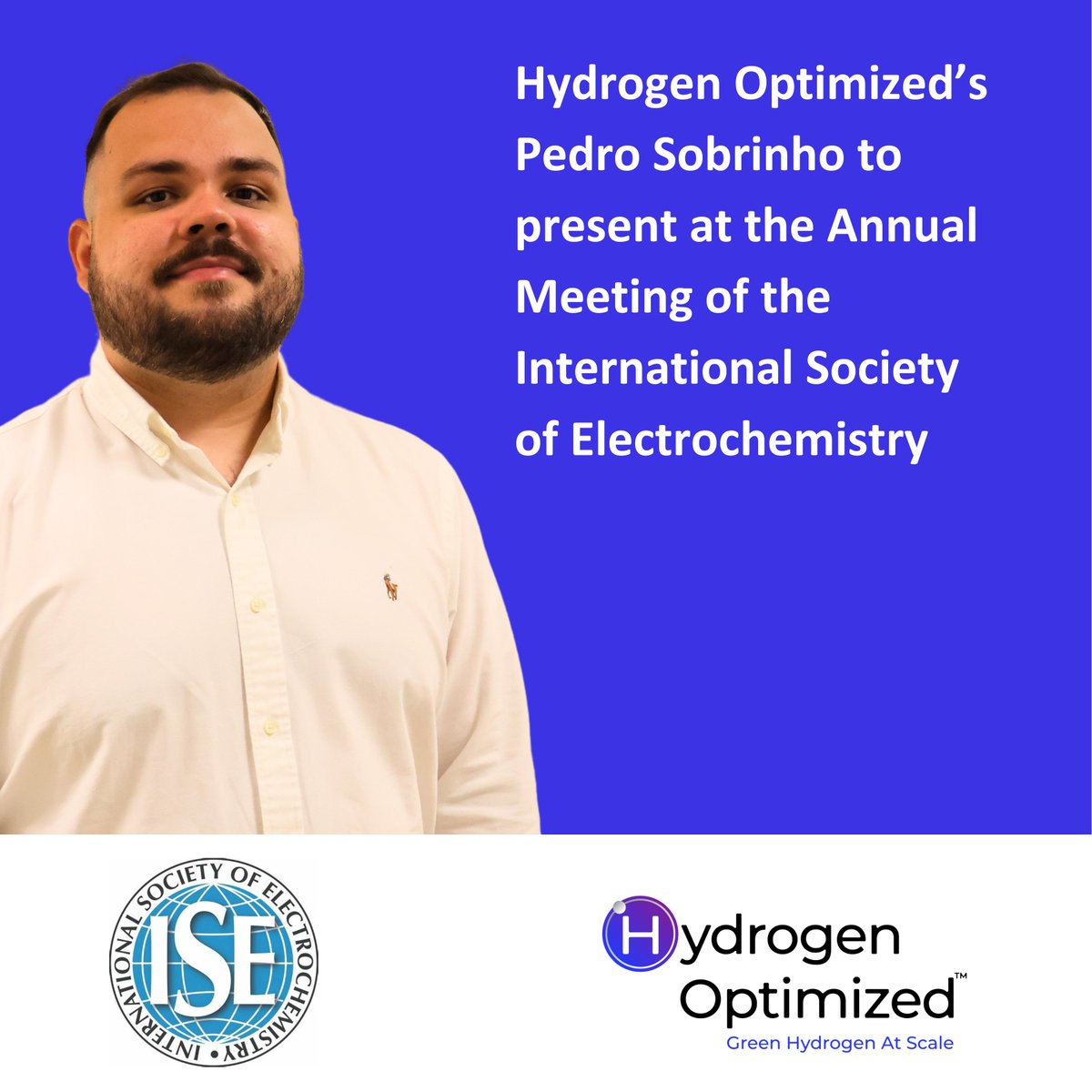 h_optimized's tweet image. Hydrogen Optimized’s Pedro Sobrinho will present on RuggedCell™ water electrolysis technology at the International Society of Electrochemistry annual meeting, Montreal, Aug. 20. He is also co-chairing the symposium session where he is presenting. Details: hydrogenoptimized.com/society-electr…