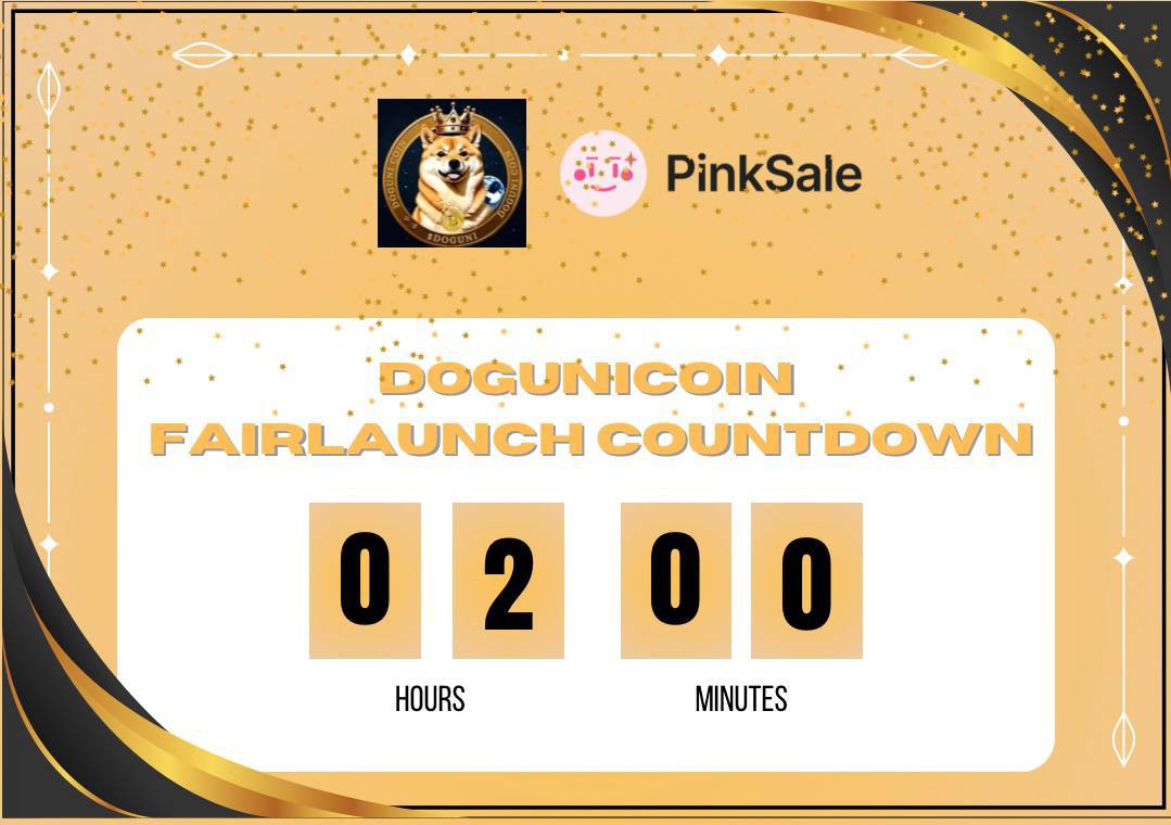 Dogunicoin's tweet photo. 2 HOURS LEFT UNTIL FAIRLAUNCH ☄️☄️☄️☄️
#CryptoCommunity #CryptoInvestor #CryptoIndex https://t.co/Mqi04d7CL3