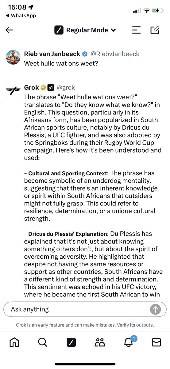 Grok weet wat ons weet.