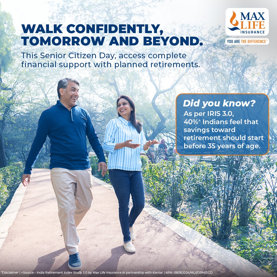 AxisMaxLifeIns's tweet photo. Retirement readiness starts now. Join the 40% of Indians who believe in early savings. Protect your future because #YouAreTheDifference to the ones you love. https://t.co/f8isYr103q