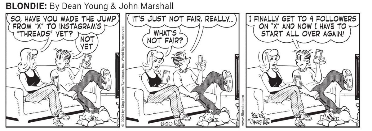 Couldn’t resist sharing today’s Blondie strip from ⁦<a href="/mercnews/">Mercury News</a>⁩