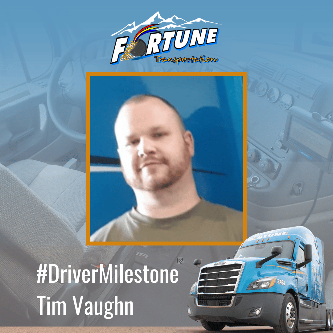 FortuneTrans's tweet photo. Kudos to Tim Vaughn! His 250,000 miles of driving is equal to 7,333,333 football fields. 🏈 That's a long way to go for a touchdown! https://t.co/sKNovNhP0H