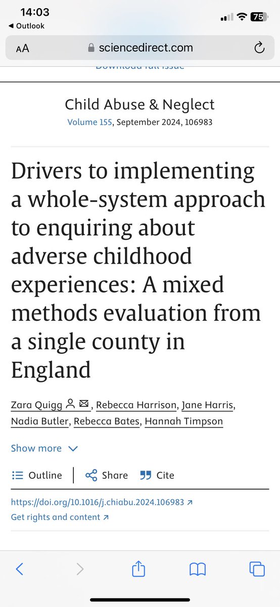 Zara Quigg (@zaraquigg) on Twitter photo 🚨 Our latest paper examines implementation of ACE enquiry (REACH) across health, criminal justice & support services in an English Region.
Free access (50 days):
sciencedirect.com/science/articl…
<a href="/warren_larkin/">Dr Warren Larkin</a> <a href="/phi_janeharris/">Jane Harris</a> <a href="/hannah_timpson/">Hannah Timpson</a> <a href="/Nadia_Butler11/">Nadia Butler</a> <a href="/BatesRebecca/">Rebecca Bates</a> 🚨 Our latest paper examines implementation of ACE enquiry (REACH) across health, criminal justice & support services in an English Region.
Free access (50 days):
sciencedirect.com/science/articl…
<a href="/warren_larkin/">Dr Warren Larkin</a> <a href="/phi_janeharris/">Jane Harris</a> <a href="/hannah_timpson/">Hannah Timpson</a> <a href="/Nadia_Butler11/">Nadia Butler</a> <a href="/BatesRebecca/">Rebecca Bates</a>