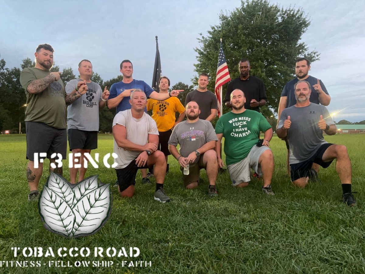 F3ENC's tweet photo. 63 #f3enc men for #f3nation cuz #f3counts!

20 @ #runstrong
18 @ #thesandlot
11 @ #tobaccoroad
5 @coop_strong #brrtraining
7 @ #ruckready (2 @heavy_drop_training)
2 @ #blackopsruck https://t.co/iogY3Oafuc