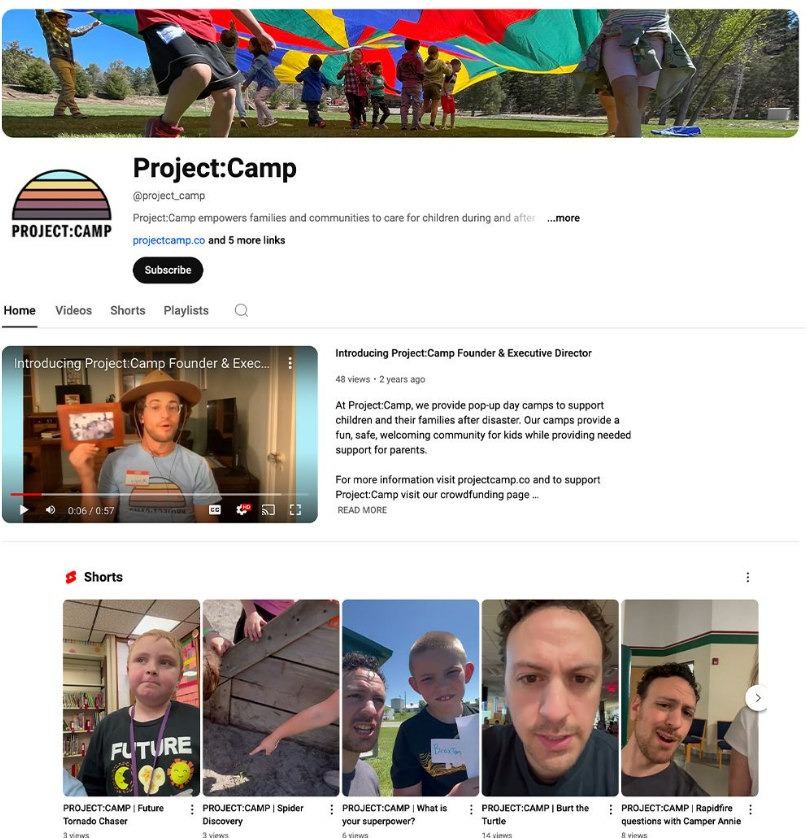 ca_whs's tweet photo. Subscribe to @projectcampla's brand new YouTube channel @project_camp.  Explore their impactful work and gain an inside look at how the organization builds resilience for children and families in the face of disasters.

https://t.co/zkg8zQQfiu

#ProjectCamp https://t.co/S94mnmJ72w