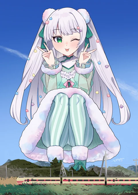 ジオラマインねうねう(あげなおし) #駅メモファンアート 