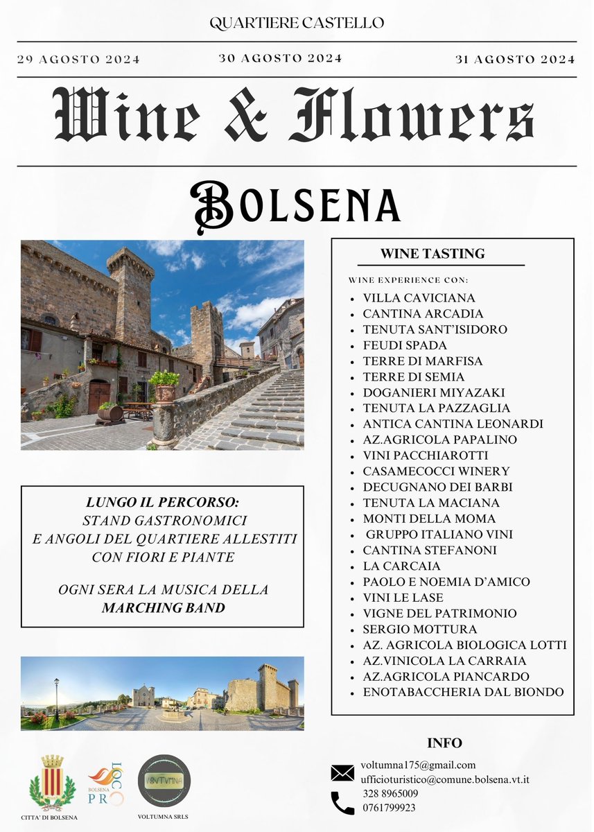 VisitBolsena's tweet photo. WINE E FLOWERS https://t.co/yzvY7jA6gj https://t.co/fbG4RJAAuE