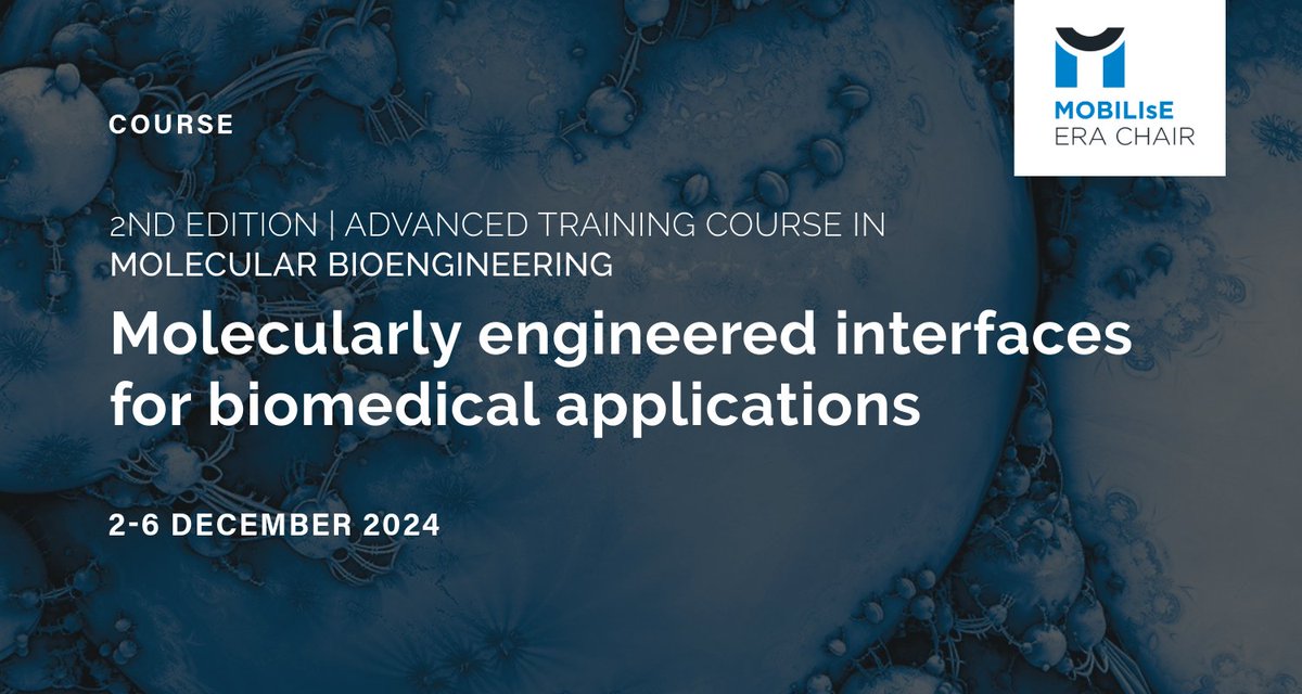 MOBILIsE (@mobilise_eu) on Twitter photo 💥Register until Sep 3 and get advantage of the early bird offer!🔬Don't miss the opportunity to have #Lectures and #HandsOnExperience on biomolecular engineering of #interfaces for innovative #cellculture systems and #biosensing! 🗓️2-6 Dec <a href="/i3S_UPorto/">i3S-Instituto de Investigação e Inovação em Saúde</a>
👉bit.ly/4cUGmydDon't 💥Register until Sep 3 and get advantage of the early bird offer!🔬Don't miss the opportunity to have #Lectures and #HandsOnExperience on biomolecular engineering of #interfaces for innovative #cellculture systems and #biosensing! 🗓️2-6 Dec <a href="/i3S_UPorto/">i3S-Instituto de Investigação e Inovação em Saúde</a>
👉bit.ly/4cUGmydDon't