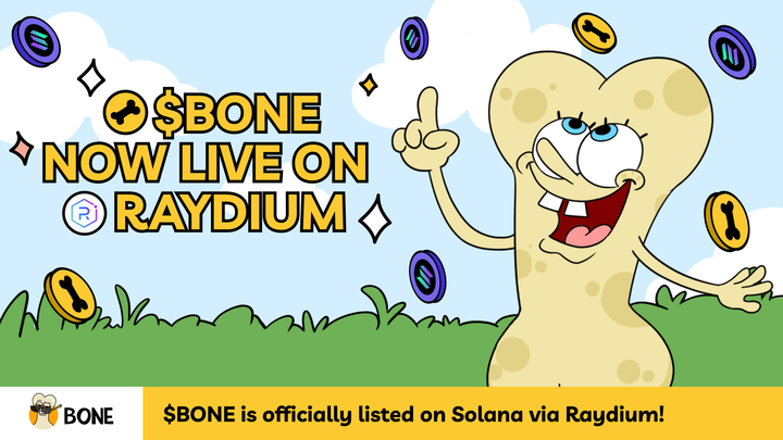 realBoneDogs's tweet photo. 🚨 $BONE is NOW available for trading on @solana via @RaydiumProtocol.

👉 start trading $BONE now:  https://t.co/OoYYXdVSiw

chart:  https://t.co/pj4LVpQBfo

CA:  6oKrhDYCu7fEbecMuqgwHA8FGyFX9TfngfsuCAu7eQY7

TG: https://t.co/DcwZxRWJK9
Website: https://t.co/p7yqQGkSPS

#Solana $SOL
