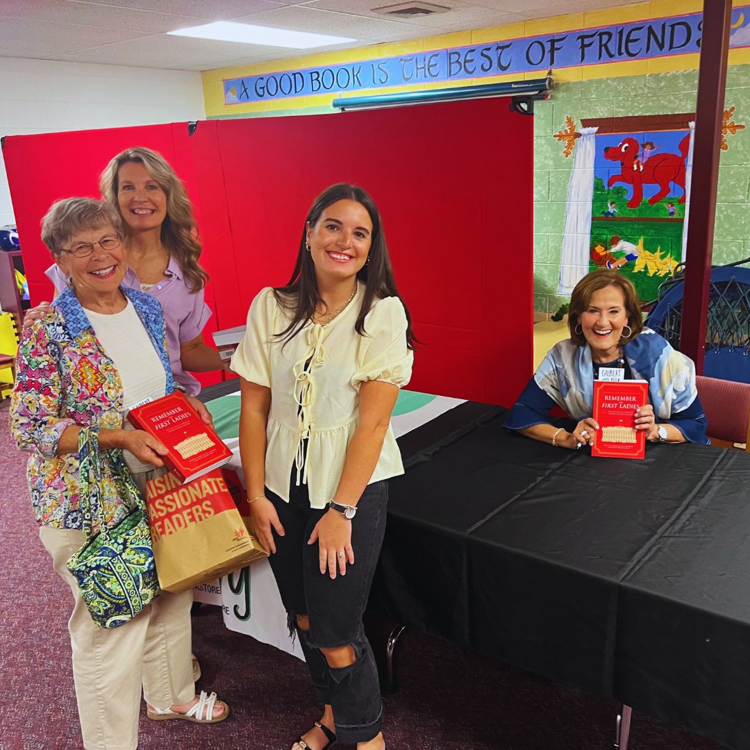 AnitaBMcBride's tweet photo. Had a great night at @VicksburgMiLib with Gilbert and Ivy, LLC @Bookshop_Org and loved discussing #RememberTheFirstLadies answering audience questions. The First Ladies quiz was a hit—testing who knew answers who was the first first lady to sit in on cabinet meetings! @Cognella https://t.co/nVsaQkWdoC
