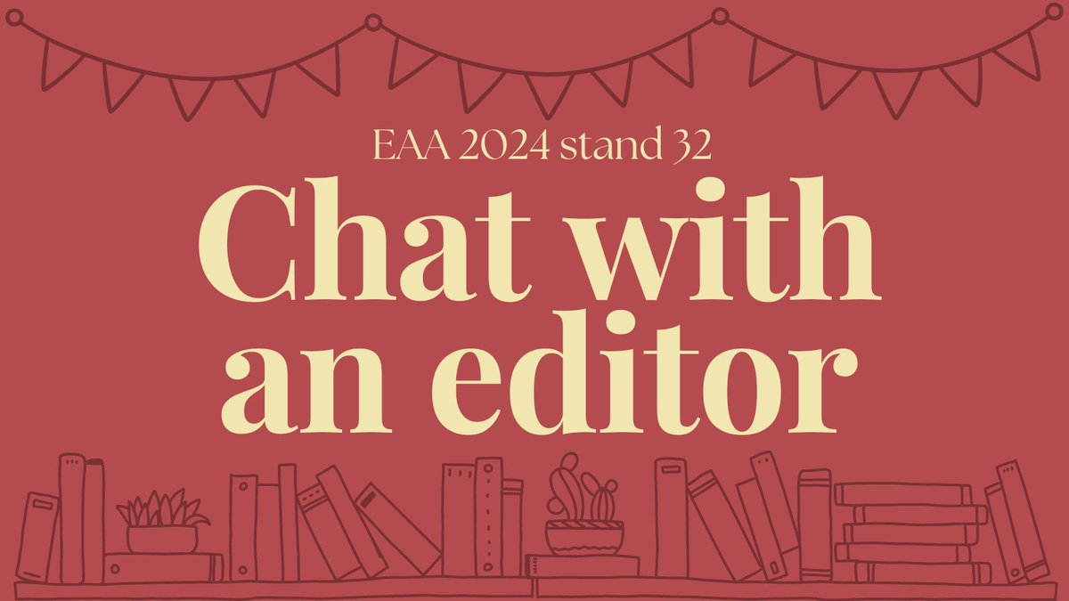 BAR_Publishing's tweet photo. Going to the EAA? Interested in publishing with BAR? Stop by stand 32 to chat with the BAR team about your projects and ideas. https://t.co/hI5yDBXosq