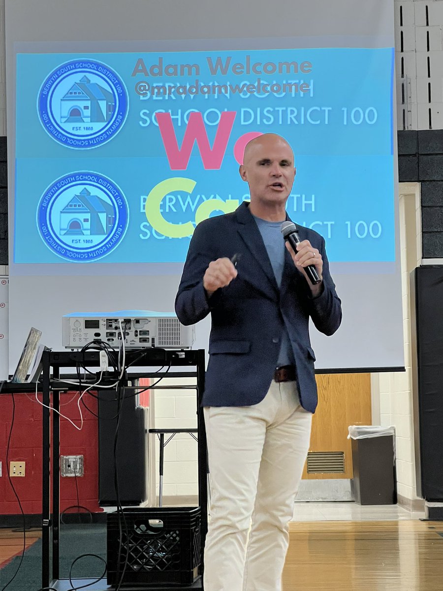 First day inspiration for staff from @mradamwelcome! #d100inspires #kidsdeserveit