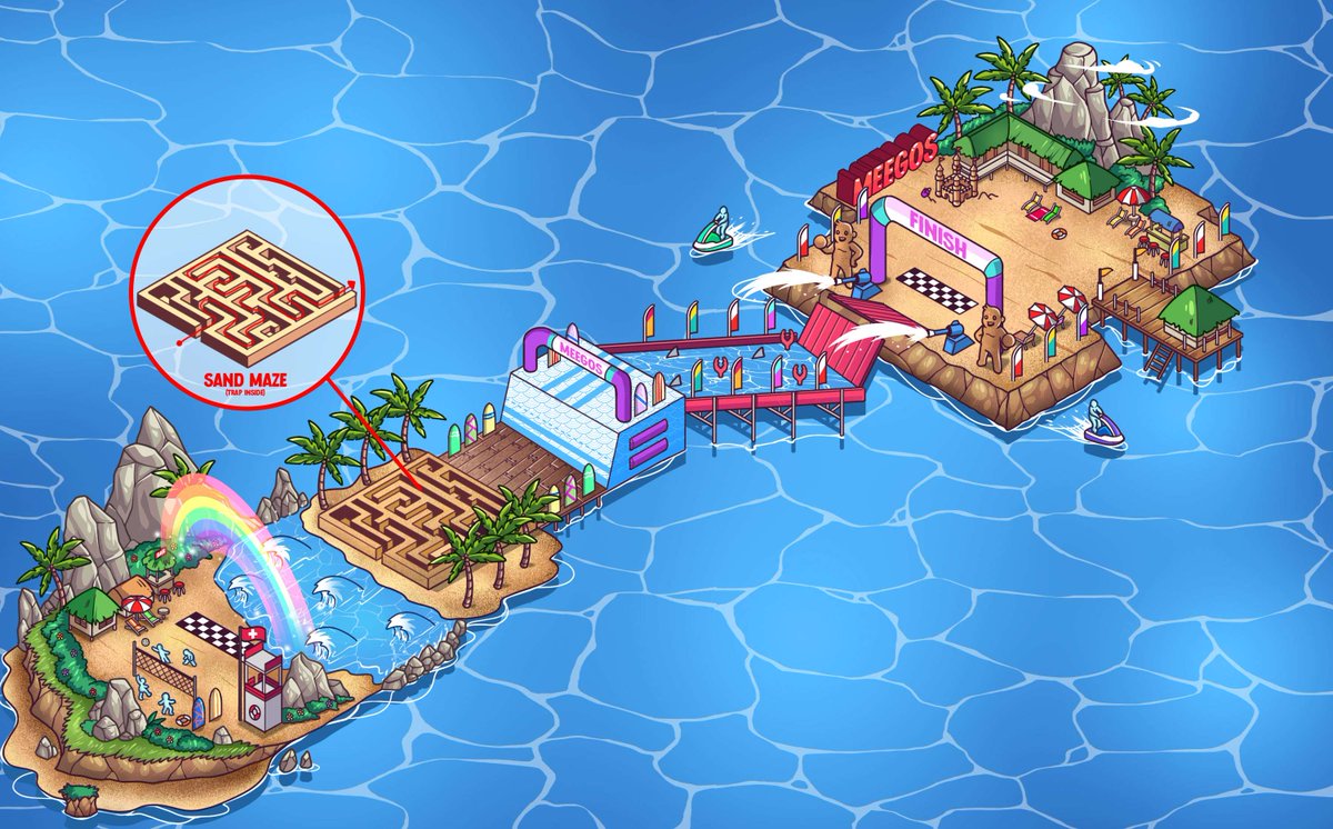 Tropical Beach concept made for <a href="/MeegosNFT/">Meegos</a> 🏖️

From all maps I have made, I like this one the most. Vibe here is just chill and I think it fits the Meegos brand perfectly.