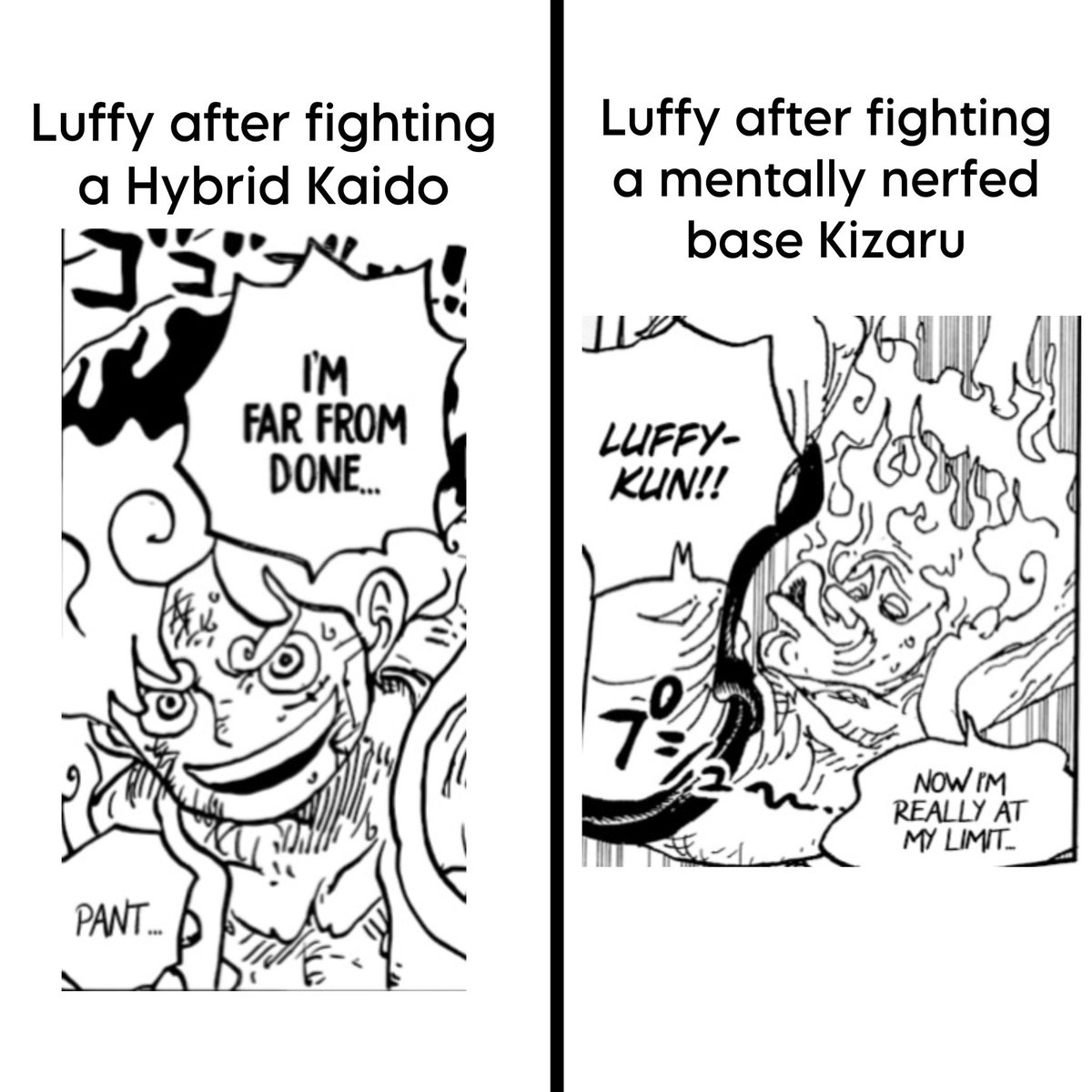 Not_Almightyy's tweet photo. #ONEPIECE1024
Daily reminder Kizaru beat Luffy the 1st round while being severely mentally nerfed and wasn’t even focusing on bro the entire time and ate his strongest aCoC atk and got back up before Luffy 😭 Pushed him harder than Laido too. Imagine a bloodlusted kizaru 💀 https://t.co/AZ42o1gYHG