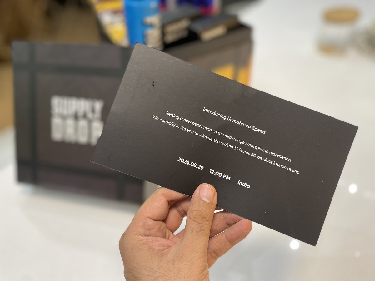 Just Received SUPPLY DROP from <a href="/realmeIndia/">realme</a> 🤩

Coolest Invite for Realme 13 series Launching on 29th August!!  

#realme135G #Realme
