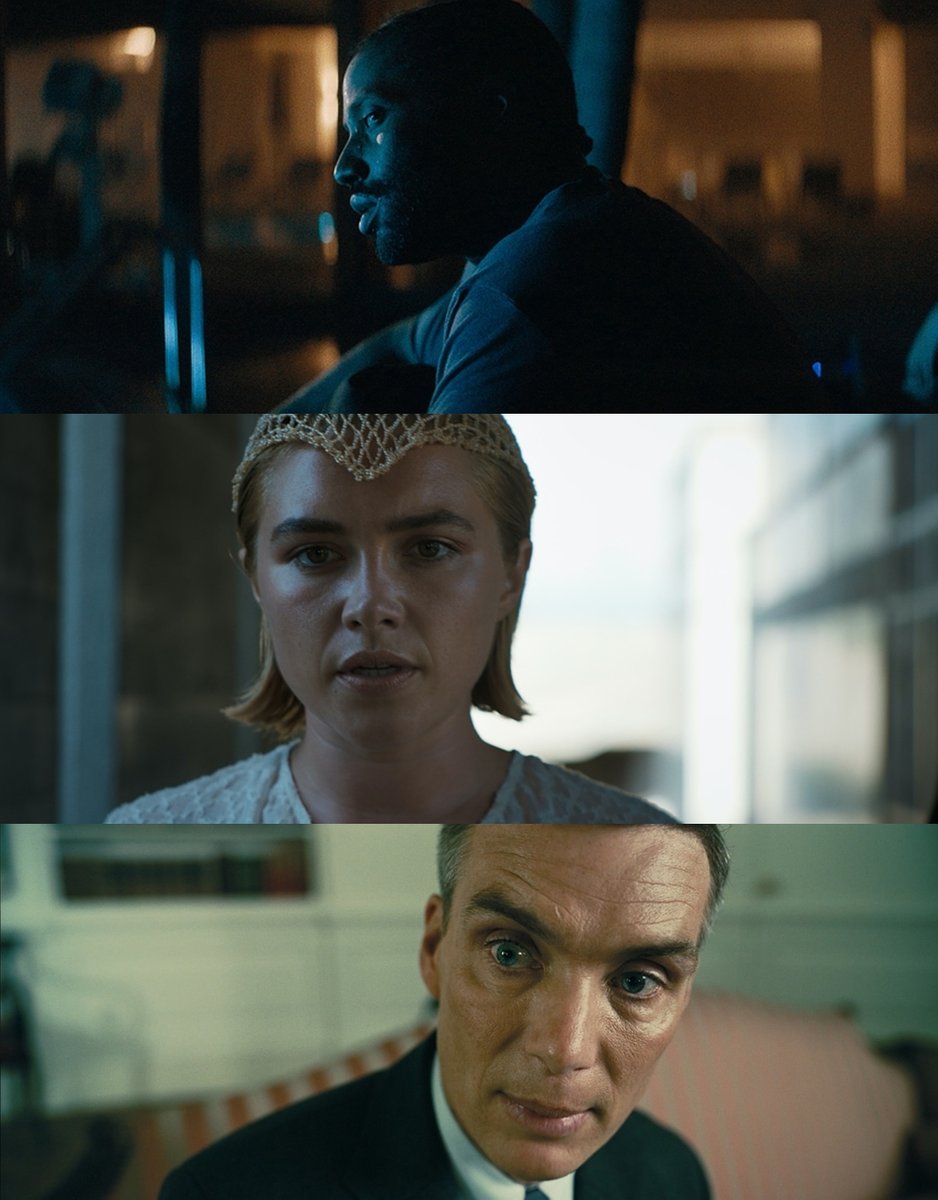 imPatrickT's tweet photo. I saw ALIEN: ROMULUS again last night and was able to notice the technical aspects of the film even more this time. 

In particular, I loved how deep focus the cinematography was.
The majority of our recent blockbusters have all been captured with large format cameras, which tends to push DPs/Directors into using fast lenses with very shallow depth of field, resulting in very blurry backgrounds that focus mostly on actors’ faces.

• The Creator: Sony FX3
• Dune Part 2: Alexa Mini LF + Alexa 65
• Oppenheimer: IMAX 15/70
Romulus was shot on the Alexa 35, which is a new(ish) Super 35 digital camera from Arri. It’s a smaller sensor than the large format or full frame cameras mentioned above. A smaller sensor makes it easier to achieve less bokeh (blurry background) while letting in more light from your glass. With S35, you need to use faster lenses with longer focal lengths to achieve the same depth of field as full-frame.
Romulus is full of deep focus cinematography, which lets you really soak in the great production design.

The original Alien was also shot on Super 35, albeit on film and anamorphic, but similar apertures were used to let you see into the entire frame. 
Shallow depth of field is great, and I think Dune, The Creator, and Oppenheimer use it well, but if you’re going to put this much care and attention to detail into such beautiful sets... you should get it on camera.