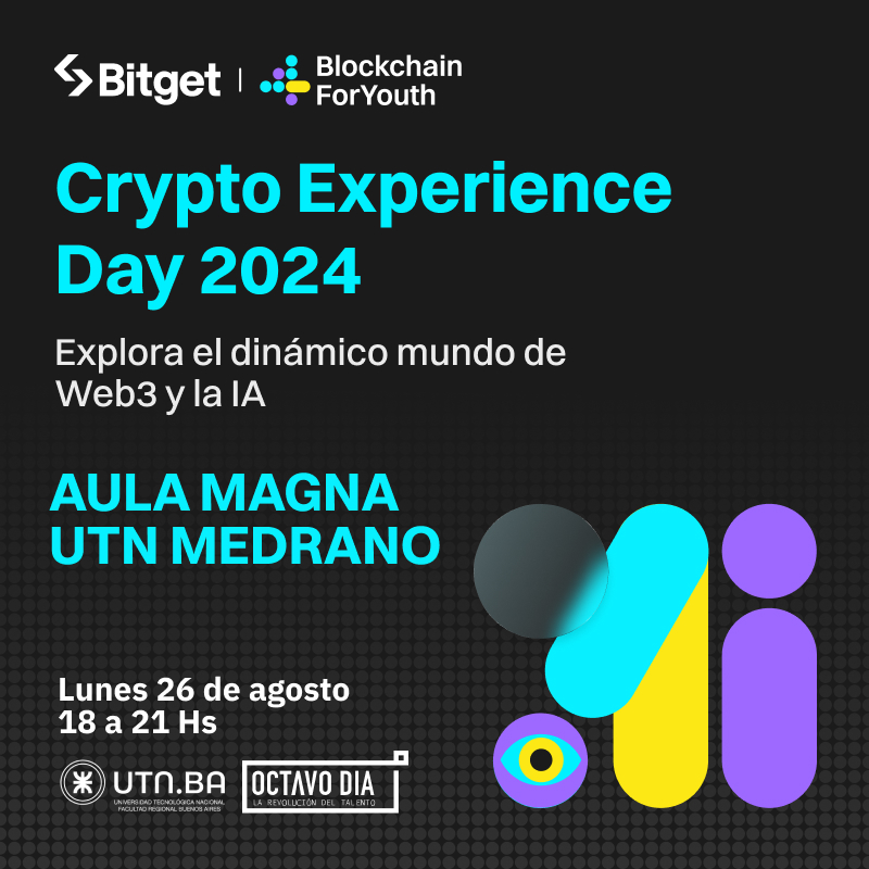 BitgetES's tweet photo. Atención #Argentina! #Bitget llega a 
@frbautn @elearningutn el #BitgetCEM24  📈🚀

📌 Jornada a puras capacitaciones sobre #Web3 e #IA 
con speakers de primer nivel:

Se presentarán:
📍@Icp_Argentina
📍Leandro Di Matteo
📍@FabioBudris
📍@ragaco30
📍@Vazzukka

Sumate gratis 👇