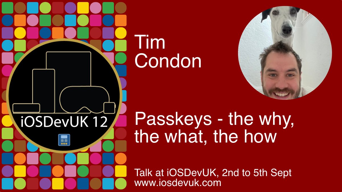 digidol's tweet photo. Tim Condon @0xTim is speaking at iOSDevUK about Passkeys - the why, the what, the how. The conference is from 2nd to 5th September. For information and tickets, see https://t.co/hhfnlFrUGi 

#iOS #Swift #Debugging #iOSDev #iOSDevUK @AberCompSci https://t.co/jMhwwd3sKe