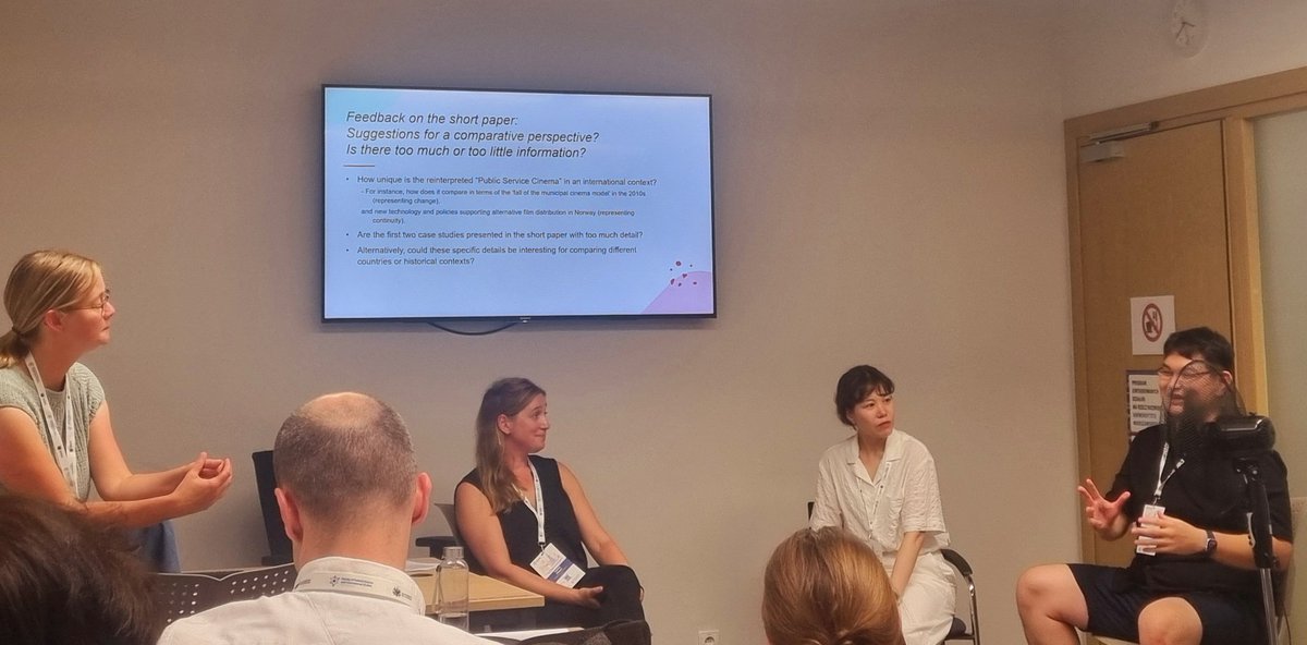 endzoftheearth's tweet photo. Film policy discussion at #ICCPR2024 including @icpresearcher presentation on children's films in the UK; Korean film &amp; tv clusters; and Norwegian public service cinema #globalculturalpolicy #warsaw #workpics https://t.co/6qjMcQUKcN