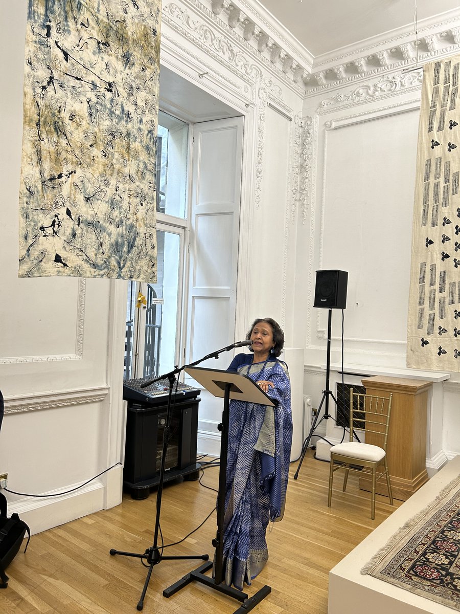 TheNehruCentre's tweet photo. Thrilled to announce the opening of Adi Yogi Shiv – A Journey in Cosmic Indigo by Sangeeta Gupta 
@TheNehruCentre Grateful to   @nidhimanit , Minister (Economic) from the High Commission of India, London, for inaugurating this spiritual and artistic journey. @sujitjoyghosh https://t.co/BoeozaF7UN
