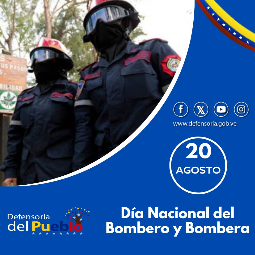 #Efemeride #20Ago Día Nacional del Bombero y la Bombera. Fecha conmemorativa, dedicada a una de las profesiones más peligrosas Salvaguardan la vida y patrimonio de ciudadanos en caso de incendios, inundaciones, accidentes y desastres naturales, aun con riesgo de sus propias vidas