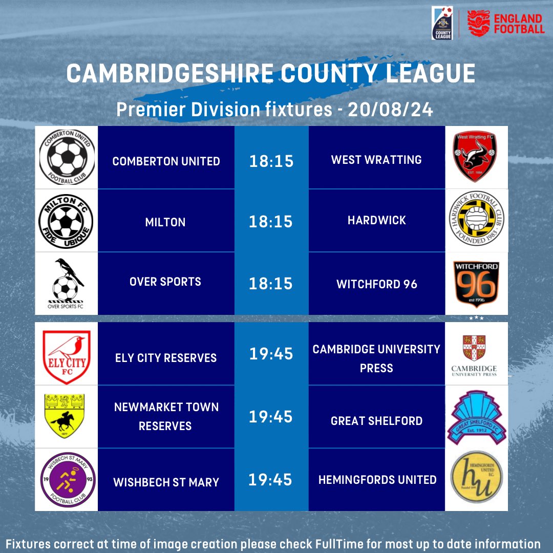 CambsLeague's tweet image. County football is back!

Get down to a local game to you tonight for the opening matchday of the Cambridgeshire County League!

Good luck to all the clubs involved.