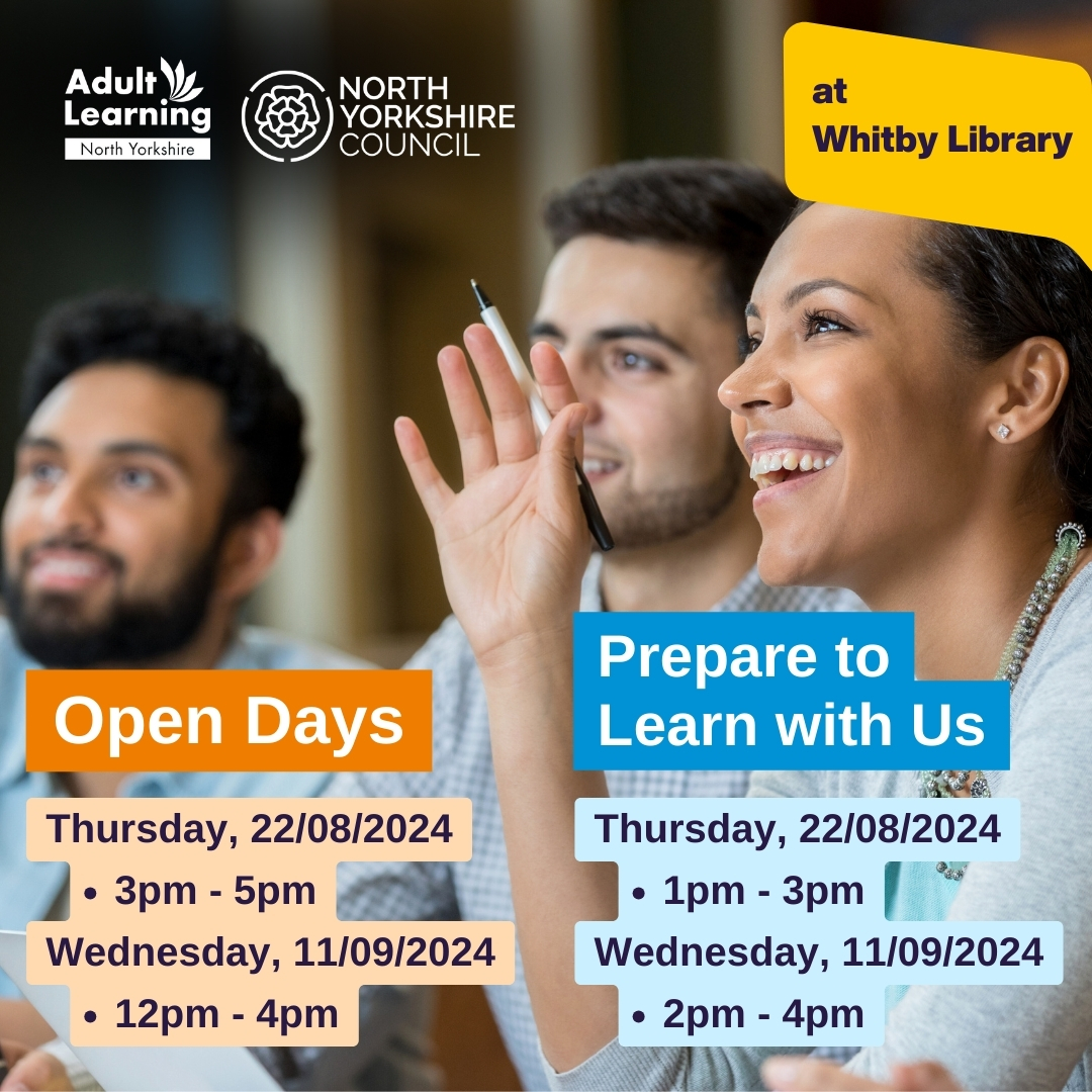 Whitby Library Uk (@ukwhitbylibrary) on Twitter photo Are you looking to gain new skills, pursue a hobby or advance your career? Join our colleagues in <a href="/AdultNorth/">Adult Learning North Yorkshire</a> Yorkshire for Open Days and Prepare to Learn with Us sessions at Whitby Library.
tinyurl.com/LearnWithUsWhi… Are you looking to gain new skills, pursue a hobby or advance your career? Join our colleagues in <a href="/AdultNorth/">Adult Learning North Yorkshire</a> Yorkshire for Open Days and Prepare to Learn with Us sessions at Whitby Library.
tinyurl.com/LearnWithUsWhi…
