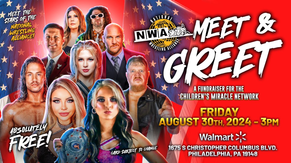 Joe Galli (@joegallinews) on Twitter photo Hey Philly friends! Come say hi the night before #NWA76! It’s FREE!
<a href="/nwa/">NWA</a> <a href="/KenziePaige_1/">Kenzie Paige</a> <a href="/TheRealTMurdoch/">Trevor Murdoch</a> <a href="/kyliealexxa/">Kylie👸🏼 The PPD💌</a> <a href="/KyleDavisATL/">Kyle "Durden" Davis</a> <a href="/TonyLucassio/">DANNY DEALZ</a> <a href="/sstaria/">sstaria</a> Hey Philly friends! Come say hi the night before #NWA76! It’s FREE!
<a href="/nwa/">NWA</a> <a href="/KenziePaige_1/">Kenzie Paige</a> <a href="/TheRealTMurdoch/">Trevor Murdoch</a> <a href="/kyliealexxa/">Kylie👸🏼 The PPD💌</a> <a href="/KyleDavisATL/">Kyle "Durden" Davis</a> <a href="/TonyLucassio/">DANNY DEALZ</a> <a href="/sstaria/">sstaria</a>