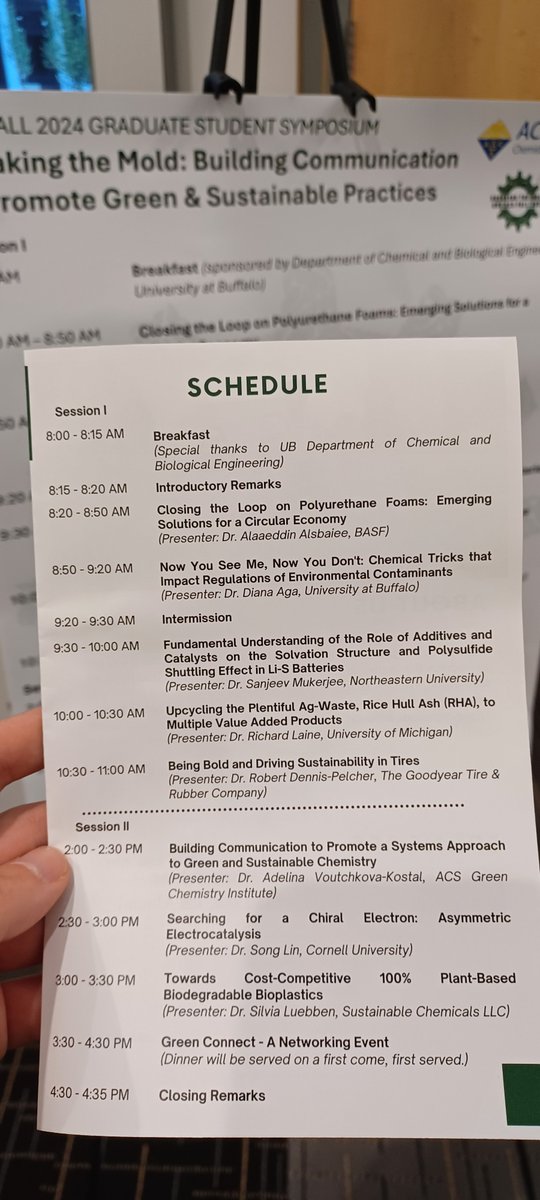Attending the <a href="/gsspc2024/">Graduate Student Symposium ACS Fall 2024</a> symposium this morning. Amazing line-up of talks. These Grad student are #ChemistsToWatch Check it out! *whispers* I did this 10yrs ago 🫢 #ACSFall2024 <a href="/AmerChemSociety/">American Chemical Society</a> <a href="/cenmag/">C&EN (Chemical & Engineering News)</a> these might be some future #CENT12 honorees!