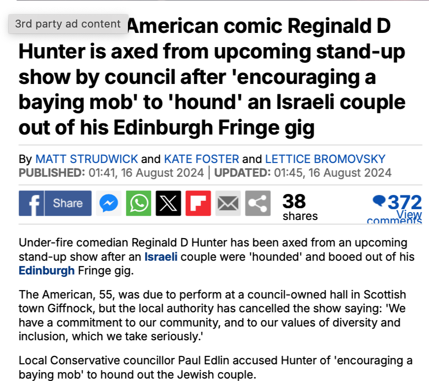 simonmaginn's tweet photo. Hi @EastRenCouncil
Can you explain why you've cancelled @reginalddhunter's performance?
You must know by now the 'baying mob' and the 'hounding' are pure invention.
You either got conned or you're colluding with a fraud.
Which is it?
#ItWasAScam https://t.co/K9AGj1GYq3