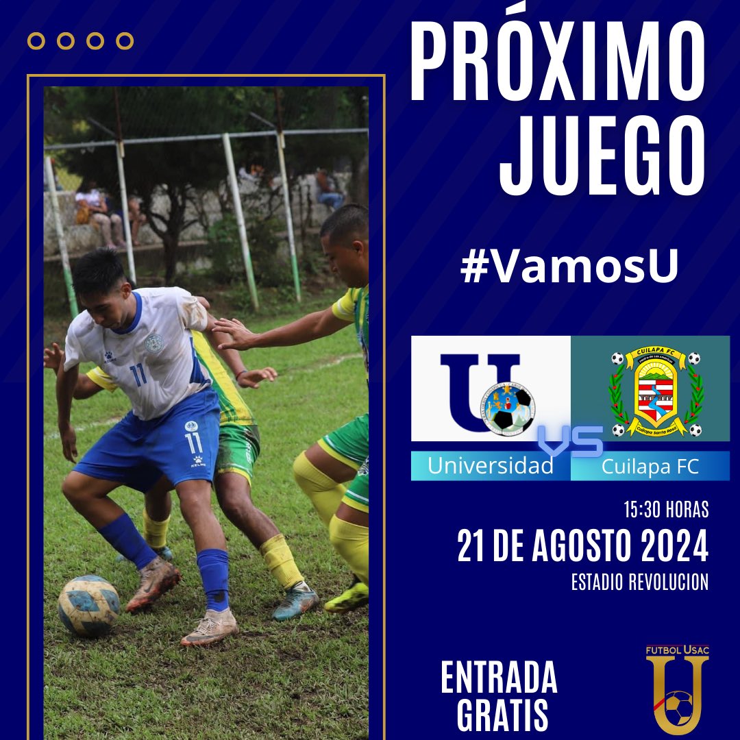 🔵 ¡JUGAMOS EN EL REVOLUCIÓN! 🔵

✅ ¿Apoyas al equipo de todos los universitarios? 💪🏽 Te esperamos este miércoles 

🔥 ¡Hay que hacer respetar nuestra casa! 

#VamosU #102años