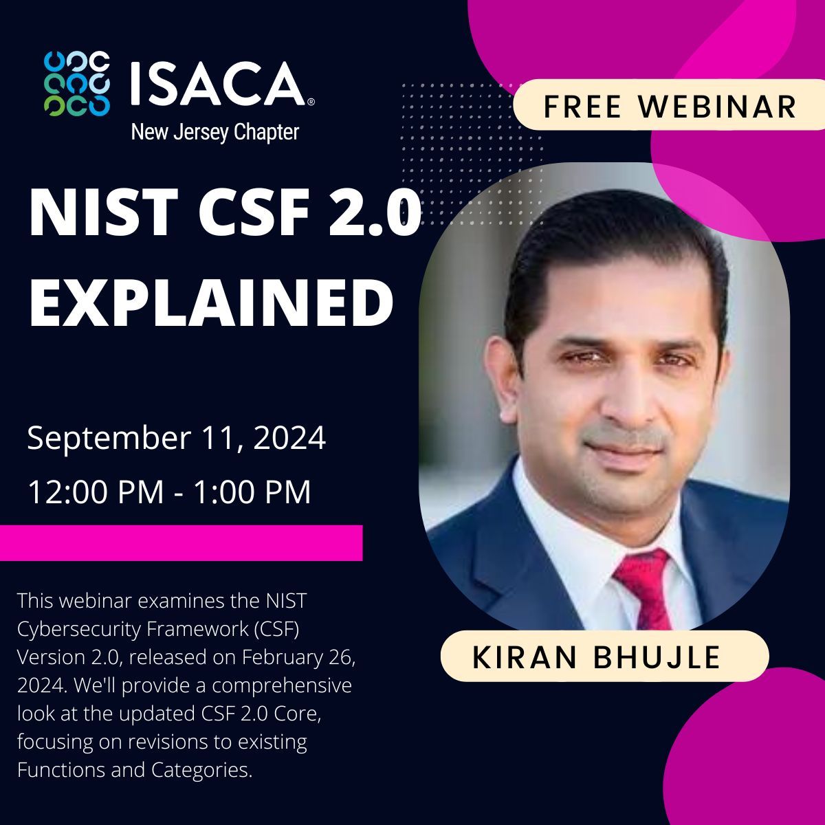 Join us for a FREE webinar explaining NIST CSF 2.0! This lunch time thought leadership will breakdown the components of NIST CSF, the differences between the older versions, and implentations for your organization. &lt;buff.ly/4fNTmYC&gt;