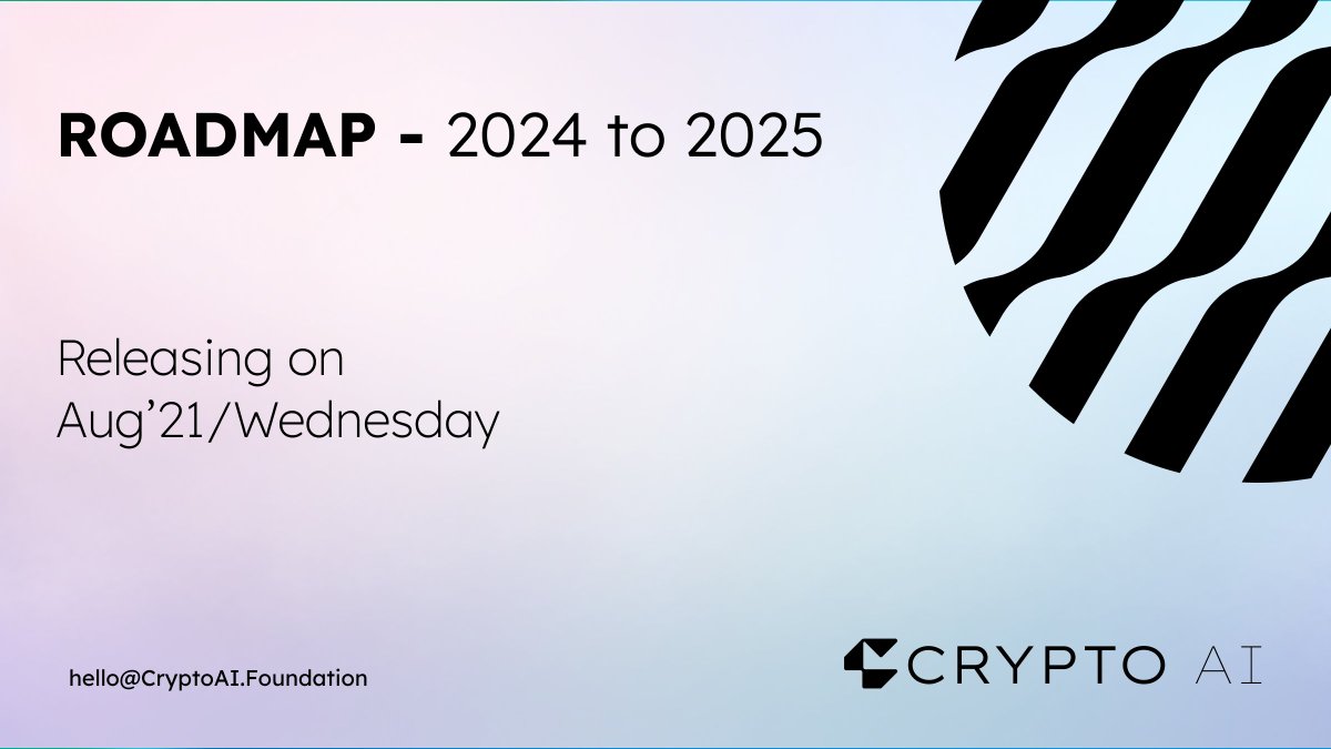 Crypto AI official Roadmap will be released this Wednesday, August 21! 🗓️

Get ready to see the key milestones and future plans shaping our AI ecosystem. 

Powered by $CAIT