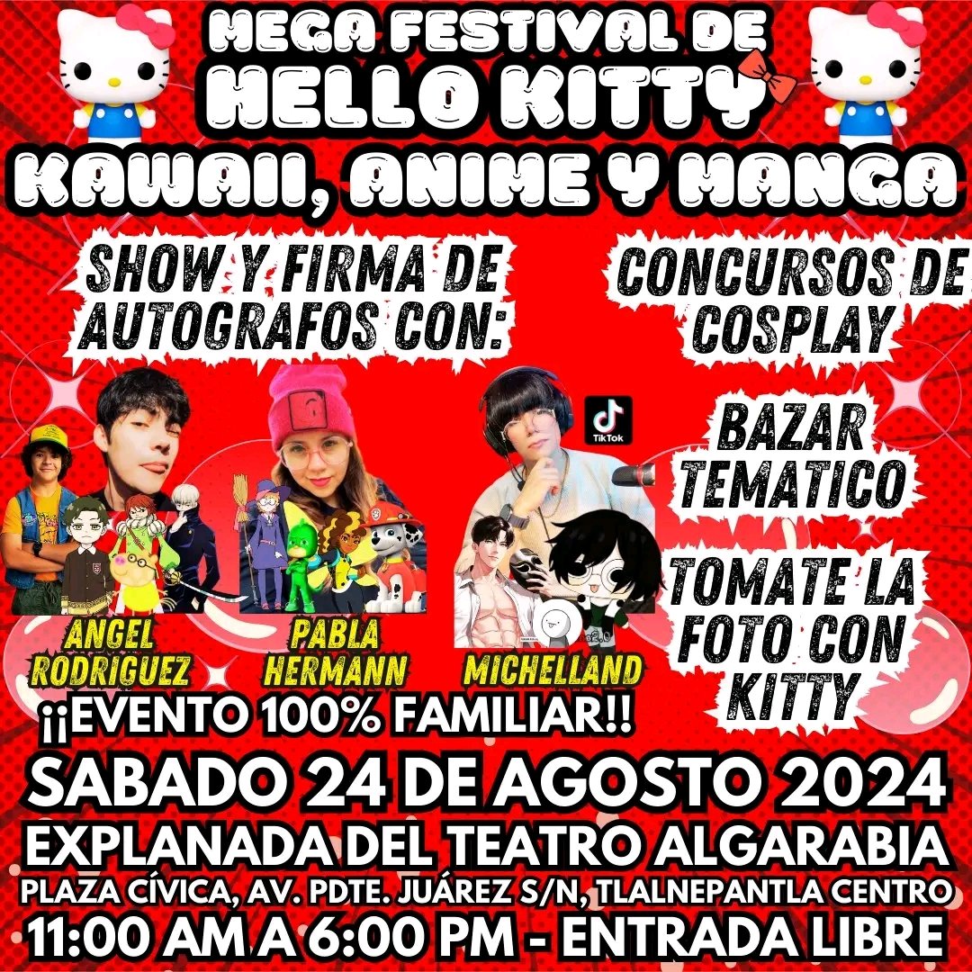 FanFestCDMX's tweet photo. ❤️Mega Festival de Hello Kitty, Kawaii, Anime y Manga en Tlalnepantla❤️ https://t.co/2H7beBsun3