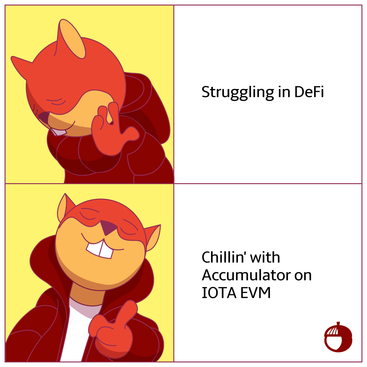 Start your Tuesday with smart gains! ✨ 🚀

#Accumulator is live on #IOTA EVM, ready to optimize your yield. Explore our vaults for IOTA/USDC, ETH/IOTA, and more. Let’s get earning! 🌰 

🔗app.accumulator.finance

#YieldAggregator #DeFi #Crypto