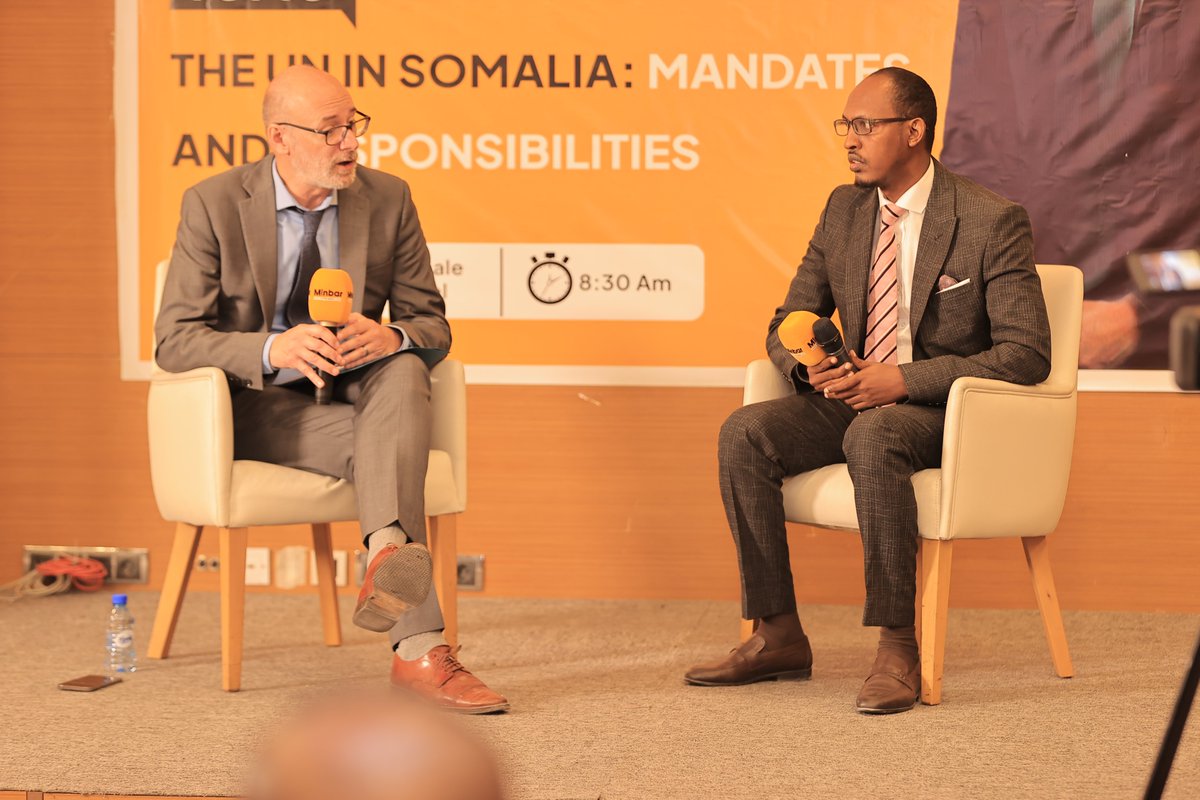 UNinSomalia's tweet photo. Earlier today,  RC/HC, @GConway_UN, addressed @minbarSpace  town hall where he engaged an audience of 200+ young  scholars, researchers and students from the main universities in #Mogadishu on @UNinSomalia support for #Somalia’s development priorities. https://t.co/9KPnUaWfEs