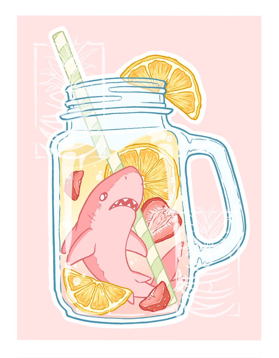 CreativePineap's tweet photo. Working on a series of fruity, drink-themed shark stickers! Here's what I have so far, Blood Orange Tea and Strawberry Lemonade! 🍊🍓

#art #stickers #sharks #tea #lemonade #cute #digitalart #digitalillustration https://t.co/qqsWAhxH1q