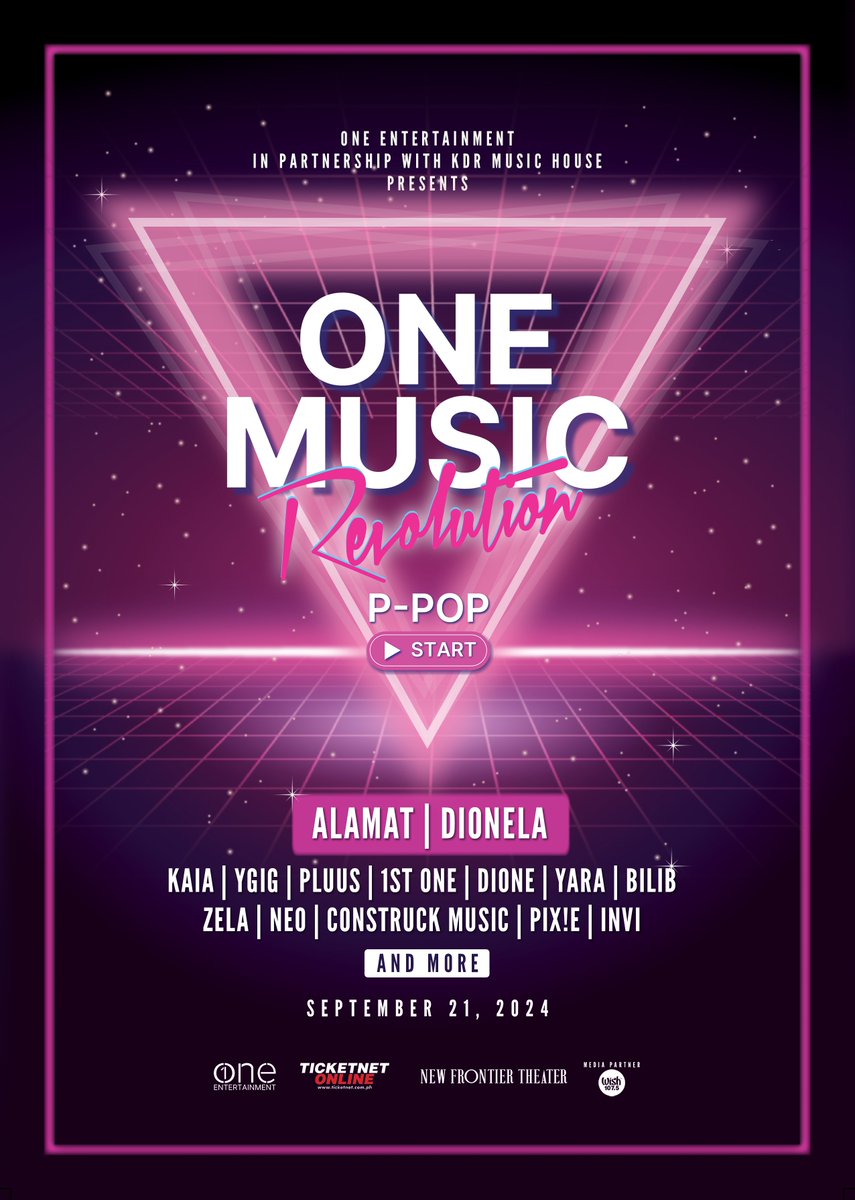 It's gonna be an amazing night at One Music Revolution 2024 with more than 14 artists on one stage!  🇵🇭

ONE MUSIC, ONE HEART ❤️

📢 Pre-selling will be on August 21, 2024 at 6:00 PM

#oneentph #OMR2024 #OneMusicRevolution #OneMusicOneHeart